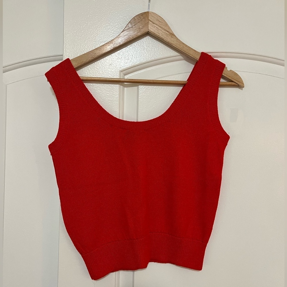St. John red top & pant set